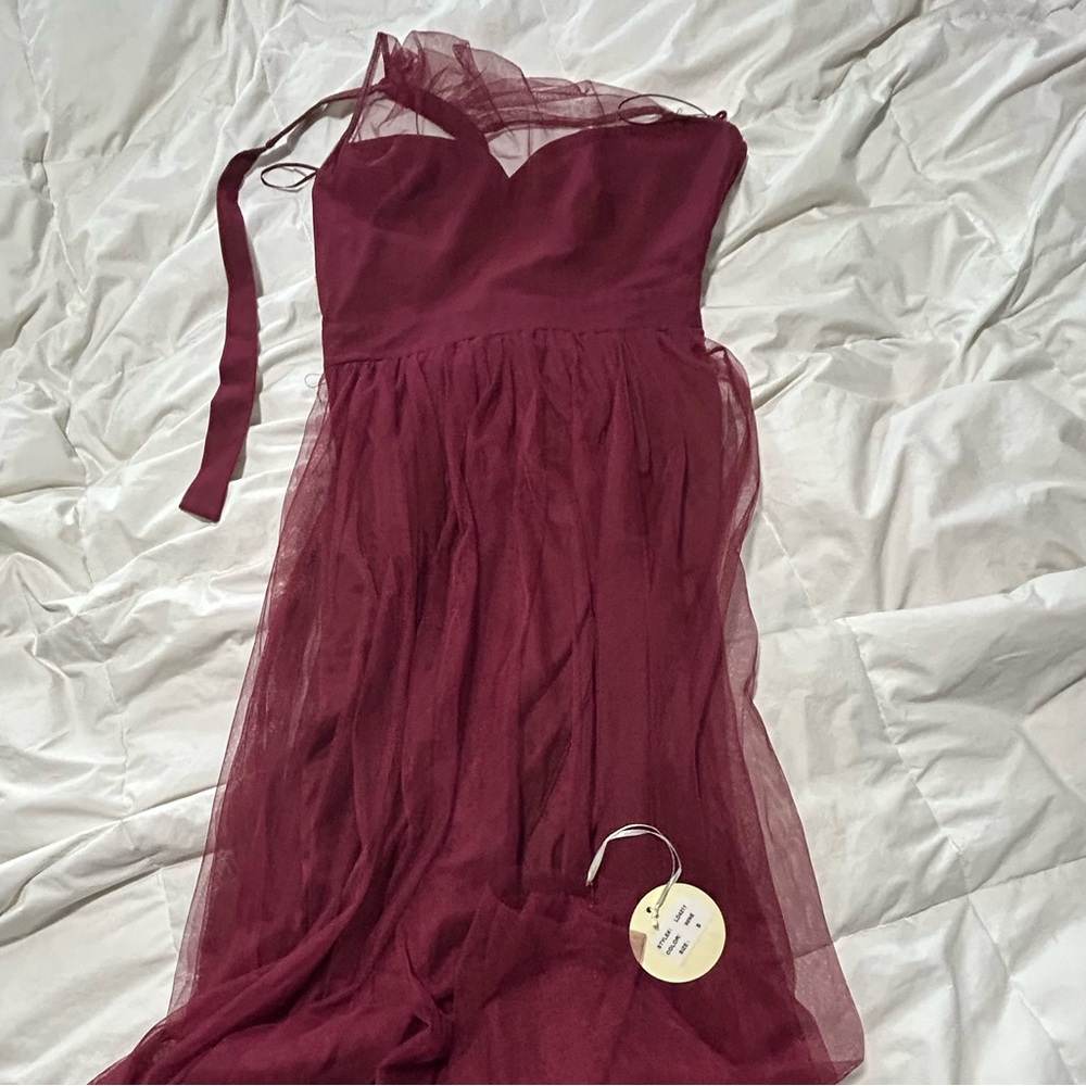 Luxxel Burgundy Tulle Dress